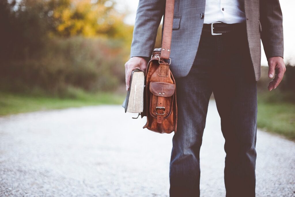 Missionary holding a bible